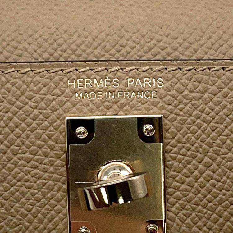 Pre Owned Hermes Mini Kelly II Poussiere Leather Epsom Handbag