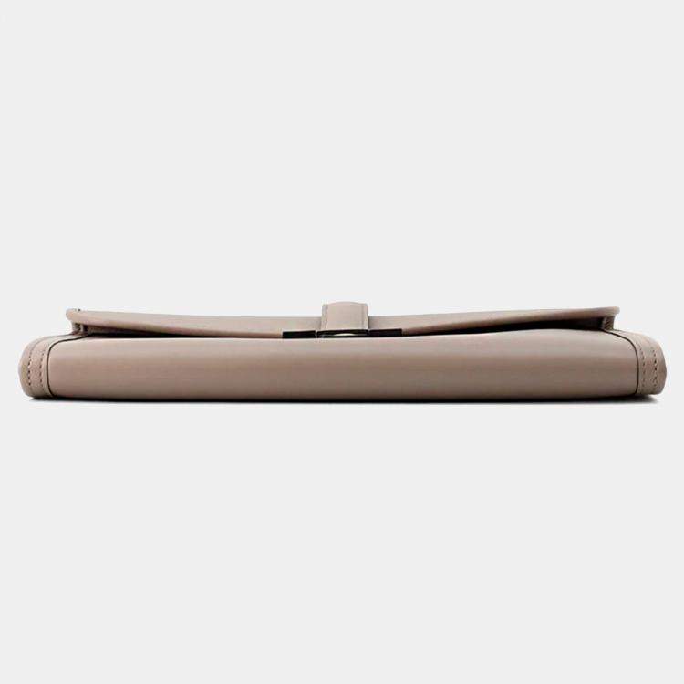 Pre Owned Hermes Jige 29 Gris Asphalte Swift Leather Clutch