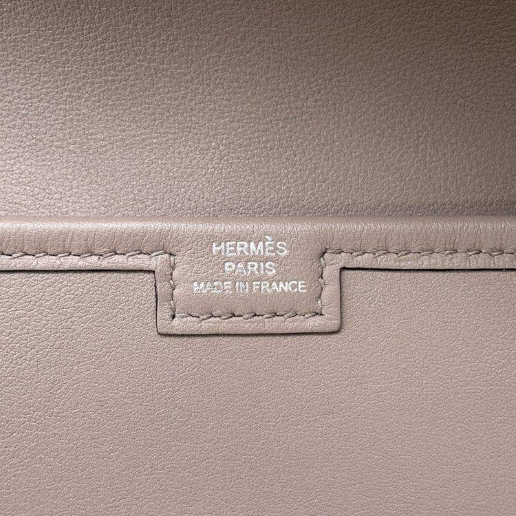 Pre Owned Hermes Jige 29 Gris Asphalte Swift Leather Clutch