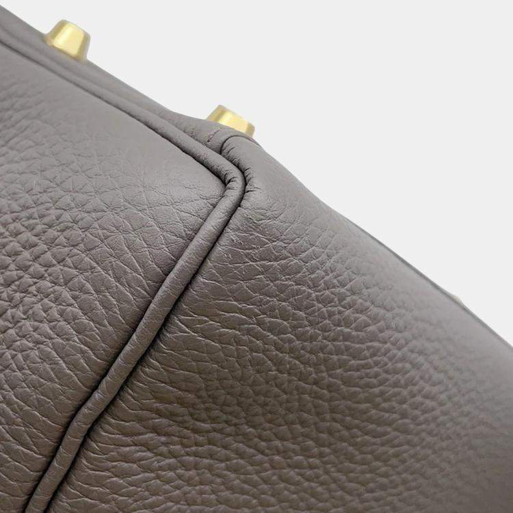 Pre Owned Hermes Kelly Retourne 28 Etain Togo Leather Handbag