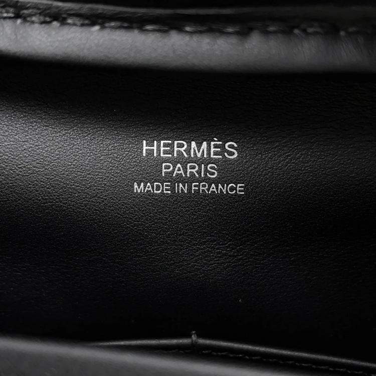Pre Owned Hermes Plume 32 Black Swift Leather Handbag