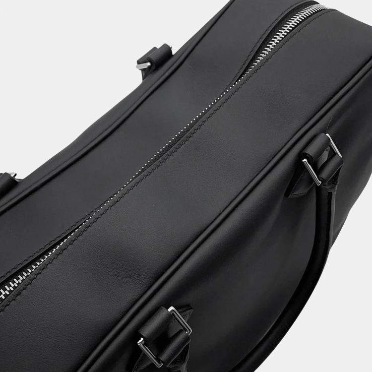 Pre Owned Hermes Plume 32 Black Swift Leather Handbag