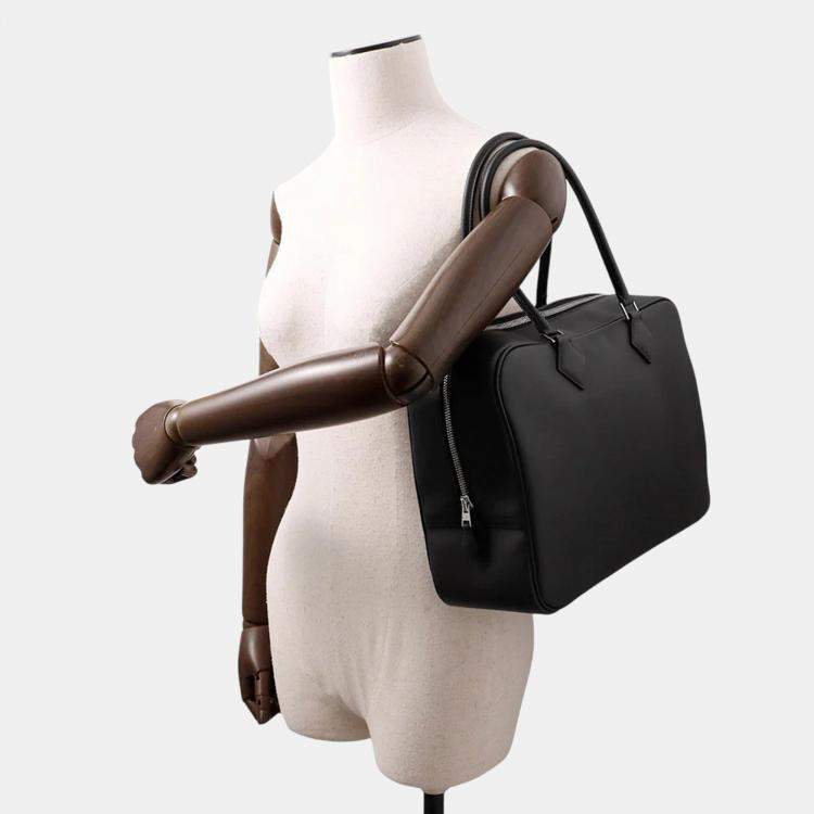 Pre Owned Hermes Plume 32 Black Swift Leather Handbag
