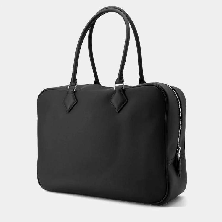 Pre Owned Hermes Plume 32 Black Swift Leather Handbag