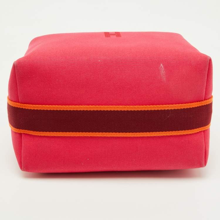 Pre Owned Hermes Hibiscus Toile H Canvas Large Bride-a-Brac Model Case