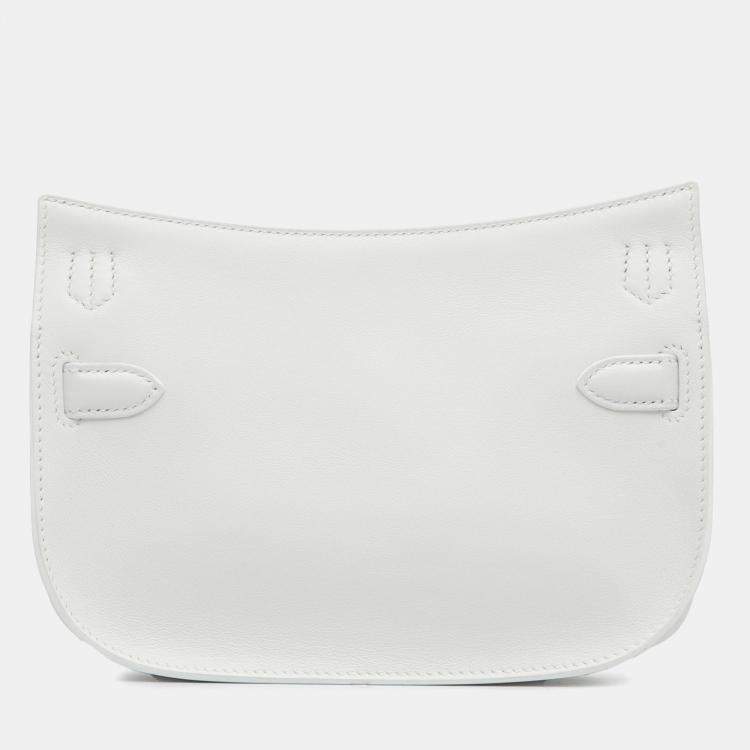 Pre Owned Hermes Mini Jypsiere White Evercolor Leather Crossbody Bag