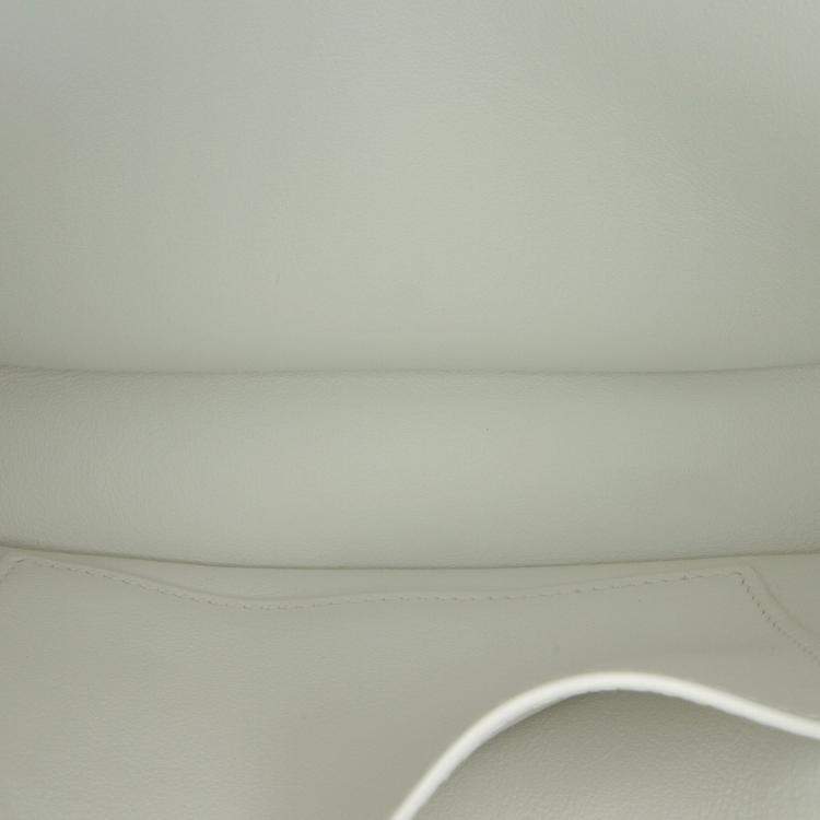 Pre Owned Hermes Mini Jypsiere White Evercolor Leather Crossbody Bag