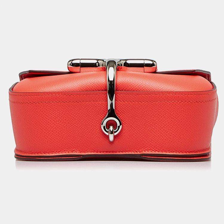 Pre Owned Hermes Mini Della Cavalleria Pink Tone Epsom Leather Shoulder Bag