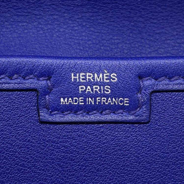 Pre Owned Hermes Jige Duo Blue Electric Swift Leather