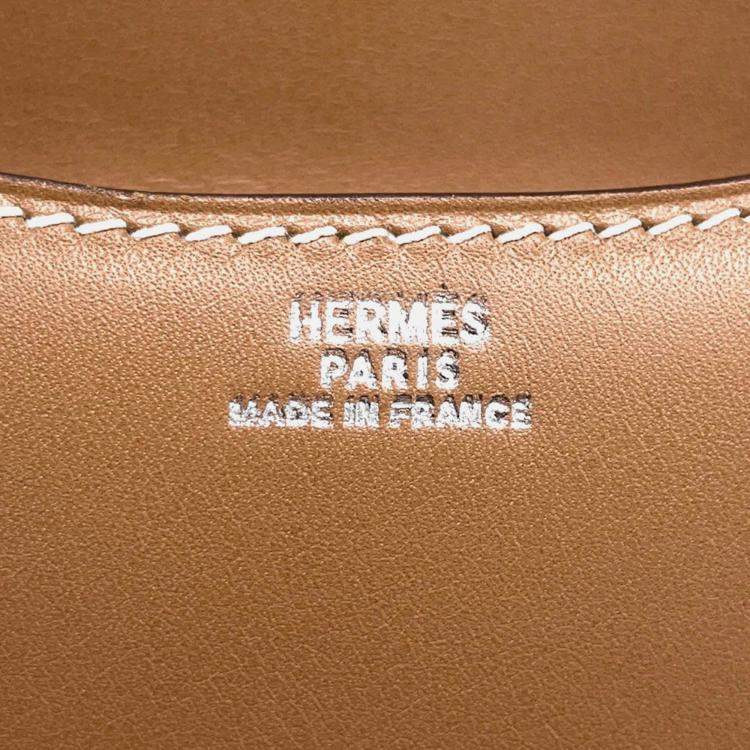 Pre Owned Hermes Shoulder Pouch Gold Box Calf Leather