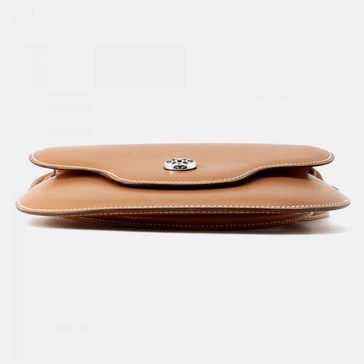 Pre Owned Hermes Shoulder Pouch Gold Box Calf Leather