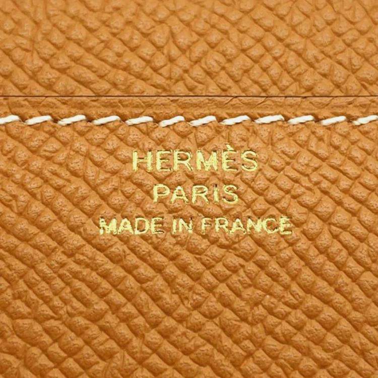 Pre Owned Hermes Constance Long To Go Toffee Epsom