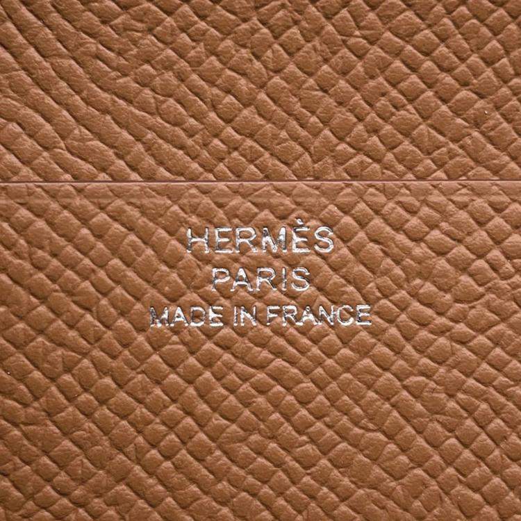 Pre Owned Hermes Beansufla Gold Epsom