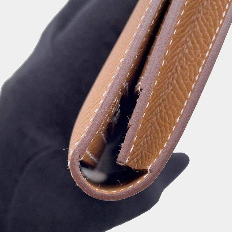 Pre Owned Hermes Beansufla Gold Epsom