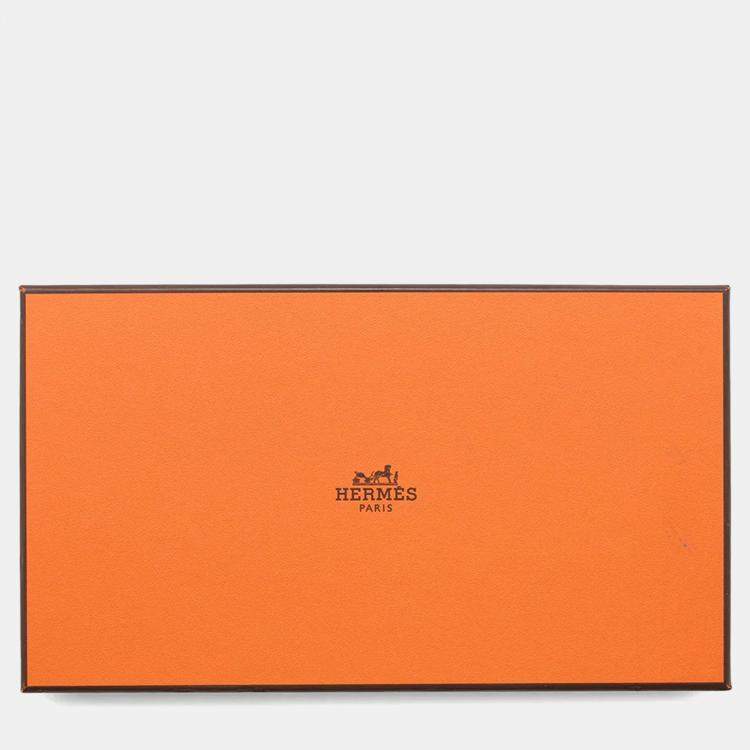 Pre Owned Hermes Azap Long Silk In New White Evercolor