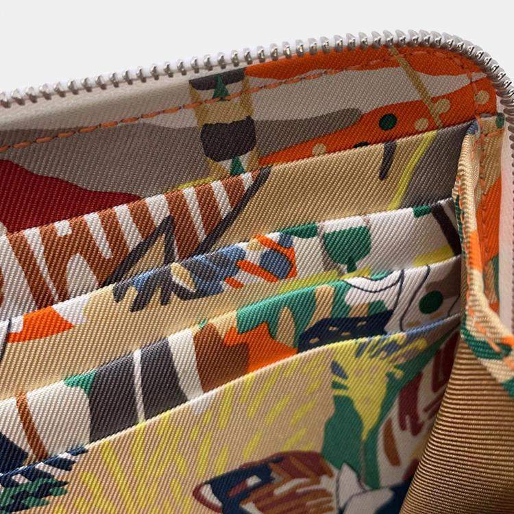 Pre Owned Hermes Azap Long Silk In New White Evercolor
