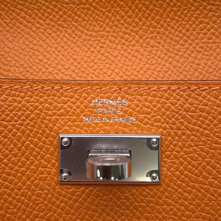 Pre Owned Hermes Kelly Pocket Compact Feu Epsom