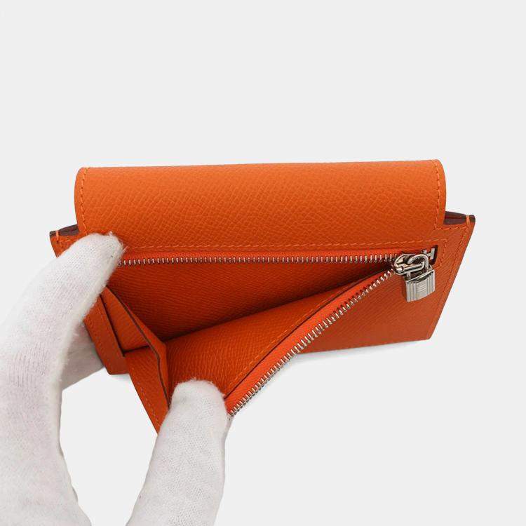 Pre Owned Hermes Kelly Pocket Compact Feu Epsom
