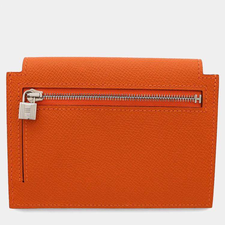 Pre Owned Hermes Kelly Pocket Compact Feu Epsom