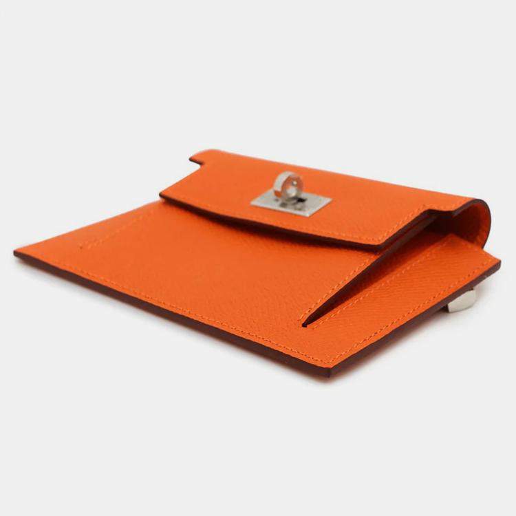 Pre Owned Hermes Kelly Pocket Compact Feu Epsom