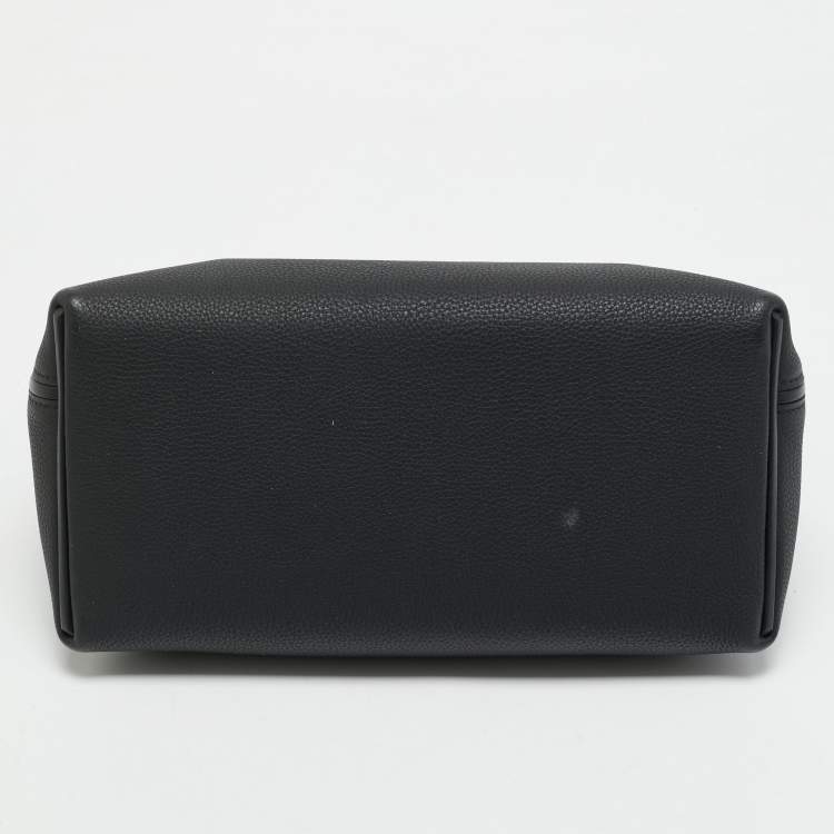 Pre Owned Hermes Noir Matte Alligator and Togo Leather Gold Finish 24/24 29 Bag