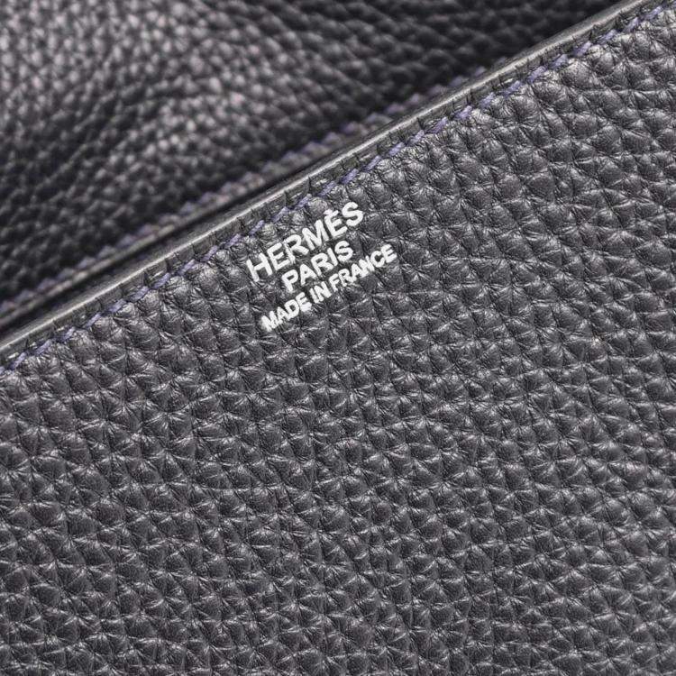 Pre Owned Hermes Steve Caporal 27 Blue Ocean Taurillon Clemence Shoulder Bag