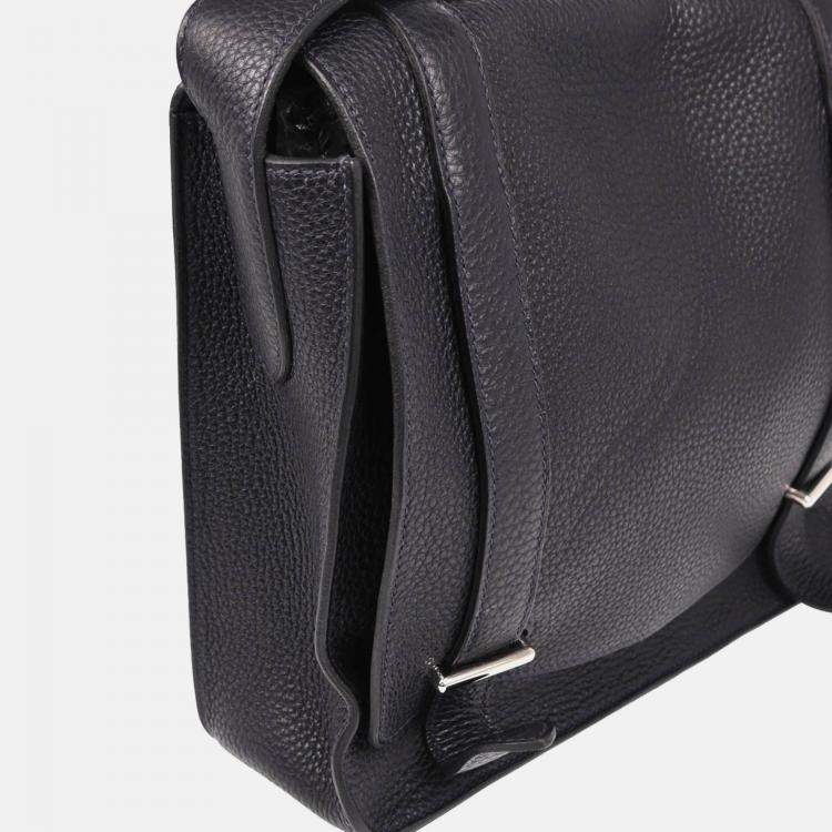 Pre Owned Hermes Steve Caporal 27 Blue Ocean Taurillon Clemence Shoulder Bag