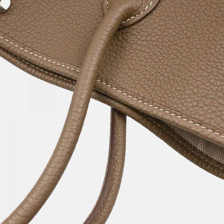 Pre Owned Hermes Garden Party 36 PM Etoupe Gray Negonda Tote Handbag