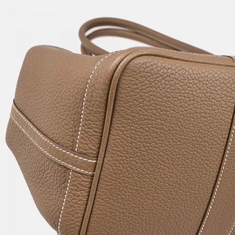 Pre Owned Hermes Garden Party 36 PM Etoupe Gray Negonda Tote Handbag