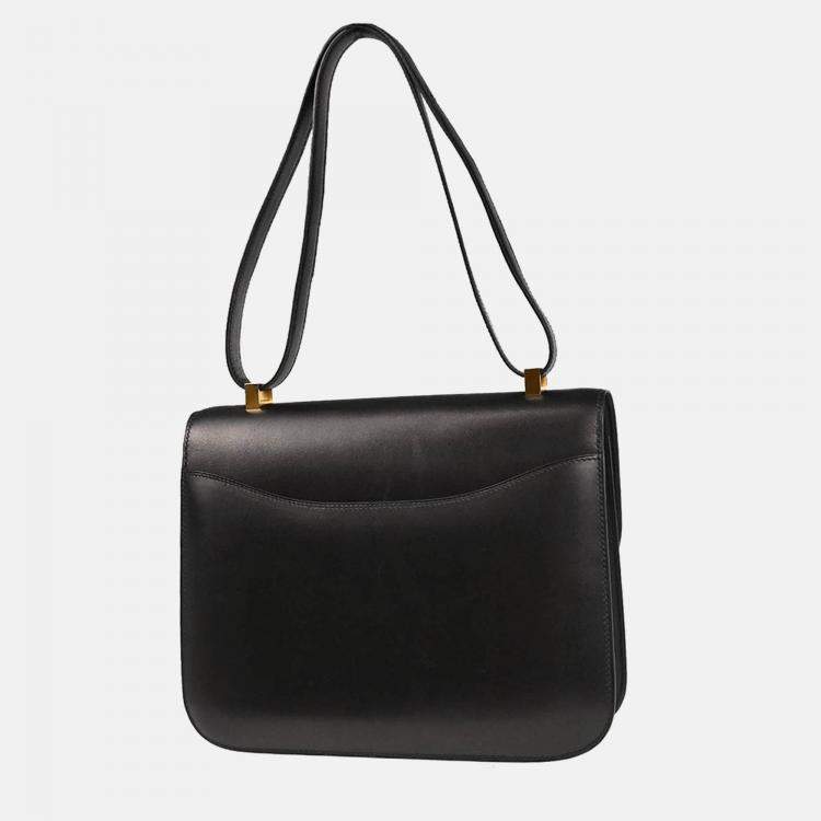 Pre Owned Hermes Constance 23 Black Box Calf Shoulder Bag