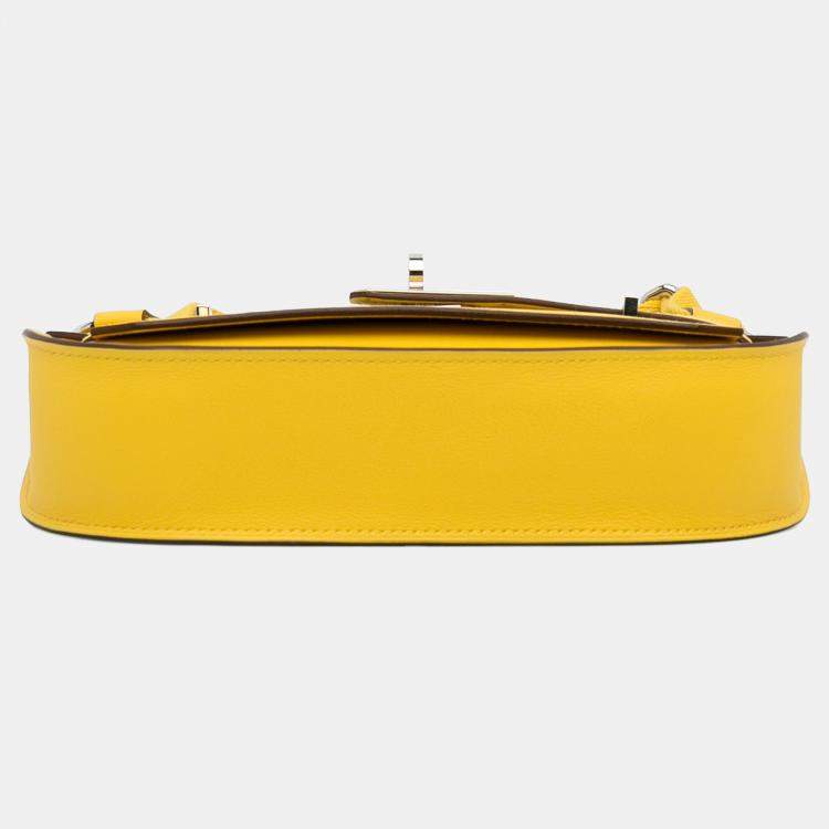 Pre Owned Hermes Mini Jypsiere Yellow Swift Leather Crossbody Bag