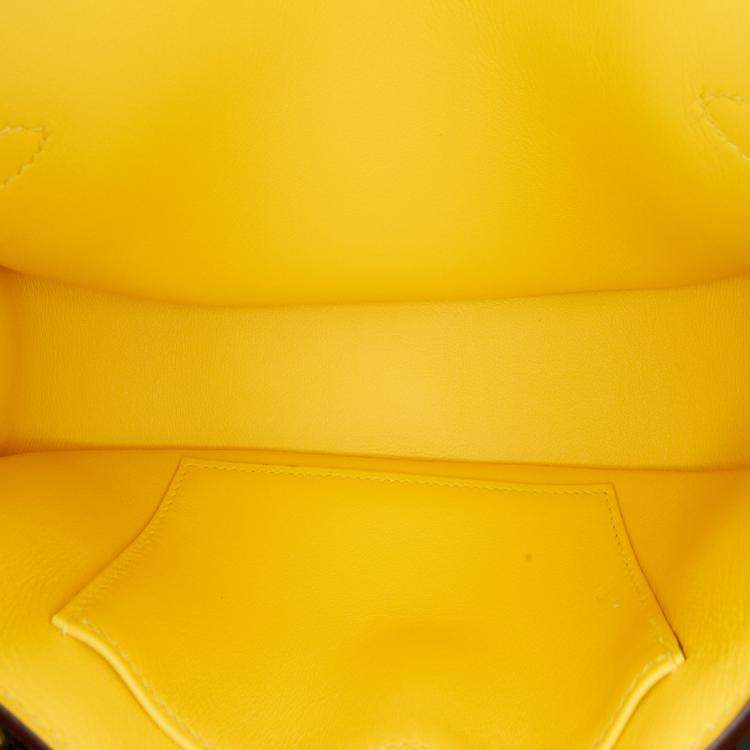 Pre Owned Hermes Mini Jypsiere Yellow Swift Leather Crossbody Bag