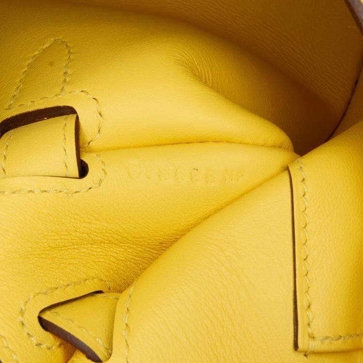 Pre Owned Hermes Mini Jypsiere Yellow Swift Leather Crossbody Bag