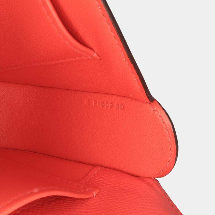 Pre Owned Hermes Cherche Midi 22 Red Epsom Leather Clutch Bag