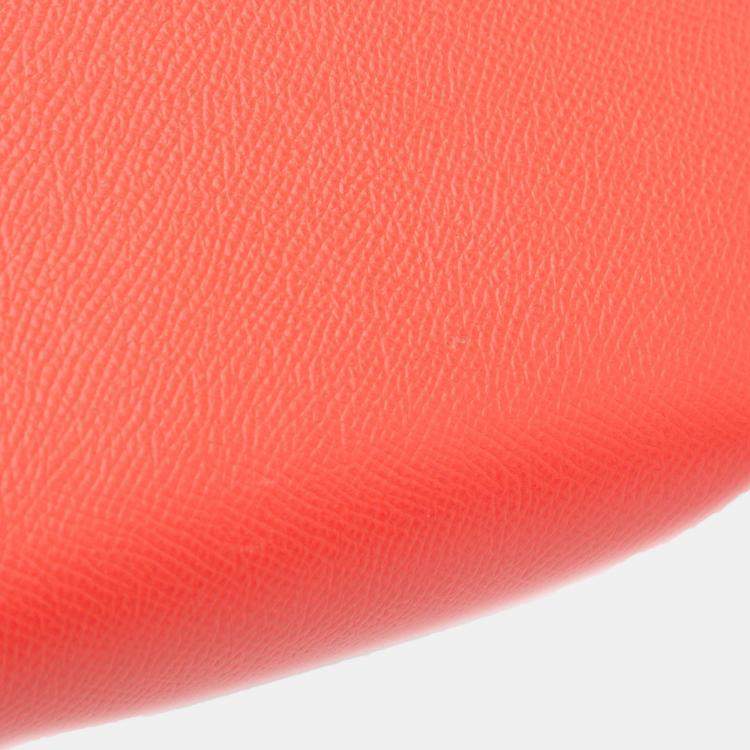 Pre Owned Hermes Cherche Midi 22 Red Epsom Leather Clutch Bag