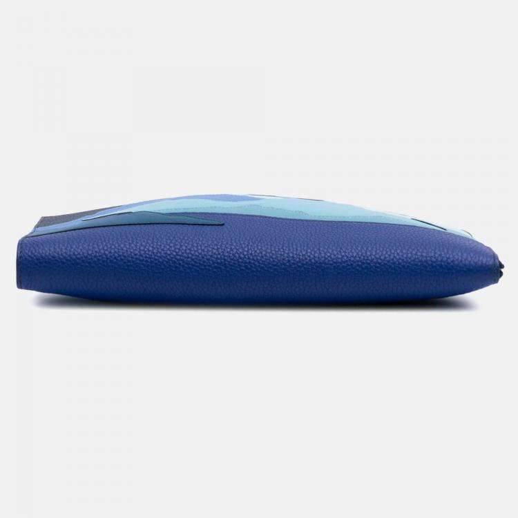 Pre Owned Hermes Endless Road Blue Togo Swift Leather Clutch Bag