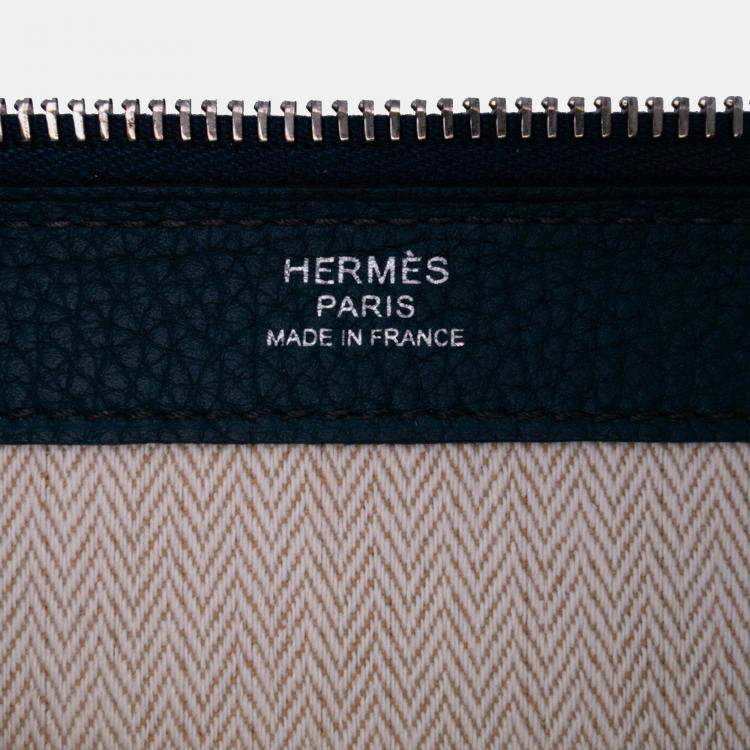 Pre Owned Hermes Endless Road Blue Togo Swift Leather Clutch Bag
