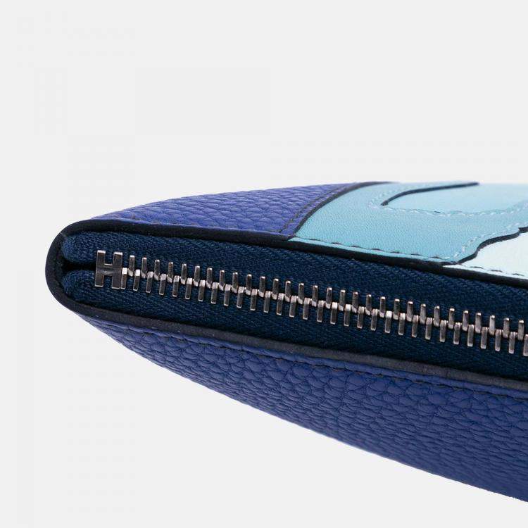 Pre Owned Hermes Endless Road Blue Togo Swift Leather Clutch Bag