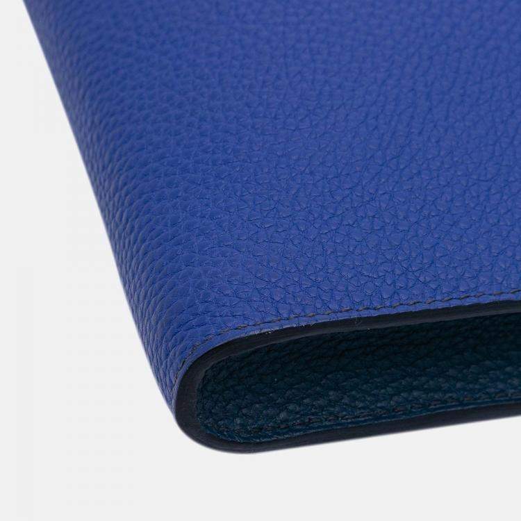 Pre Owned Hermes Endless Road Blue Togo Swift Leather Clutch Bag