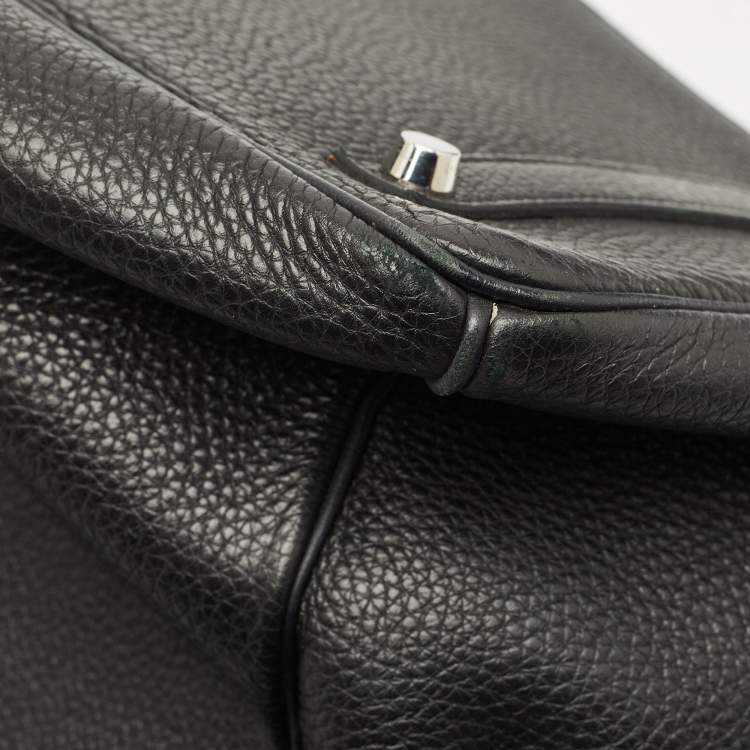 Pre Owned Hermes Noir Togo Leather Palladium Finish Birkin 35 Bag