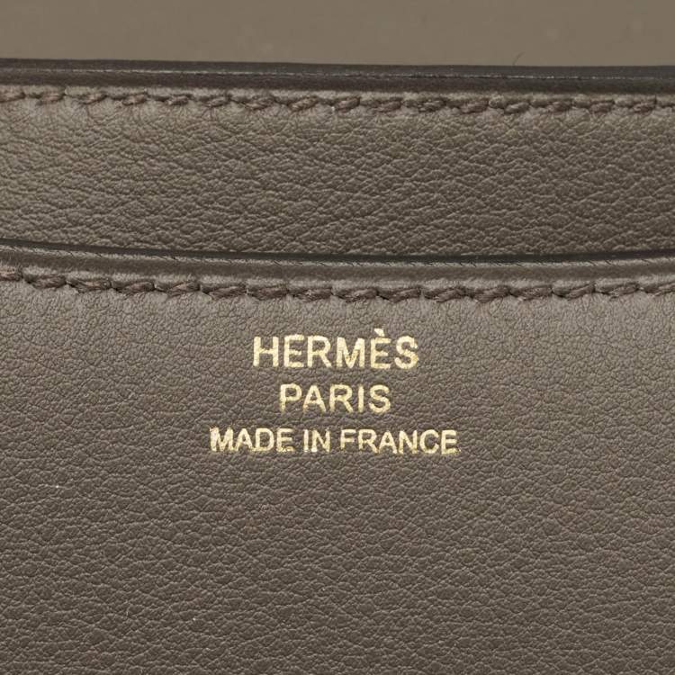 Pre Owned Hermes Etain Swift Leather Rose Gold Finish Constance 18 Mini Bag