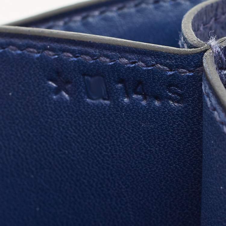 Pre Owned Hermès Bleu Saphir Epsom Leather Gold Finish Constance Elan Bag