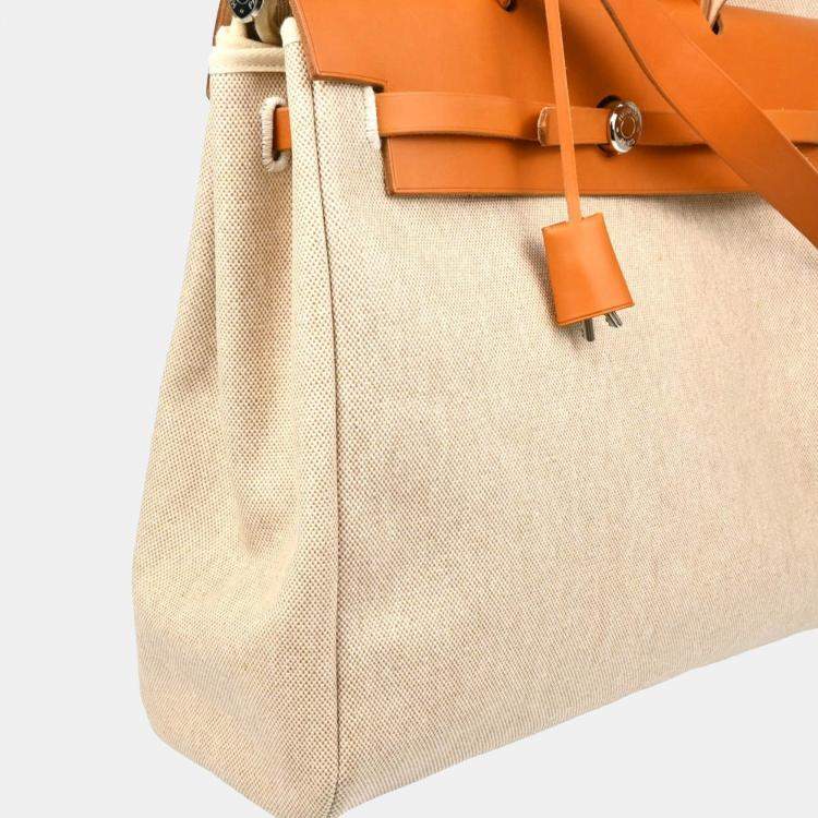 Pre Owned Hermes Beige Toile H Herbag MM 2 in 1 2way Handbag