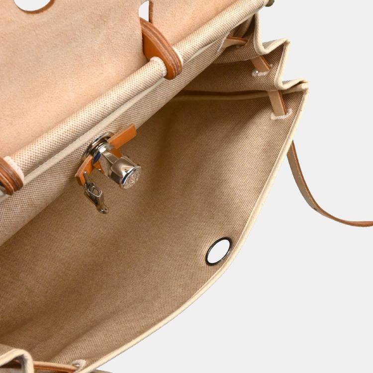 Pre Owned Hermes Beige Toile H Herbag MM 2 in 1 2way Handbag