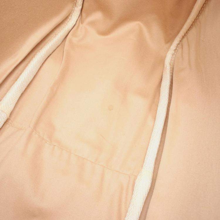 Pre Owned Hermes Victoria Beige Red  Toile H Clemence Leather Shoulder Bag