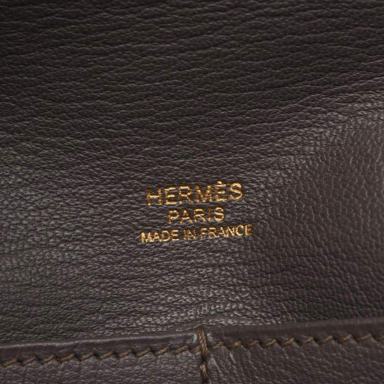 Pre Owned Hermes Maxi Box 37 Etain Brown Evercolor Leather Shoulder Bag
