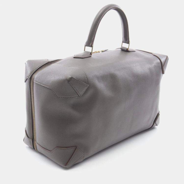 Pre Owned Hermes Maxi Box 37 Etain Brown Evercolor Leather Shoulder Bag