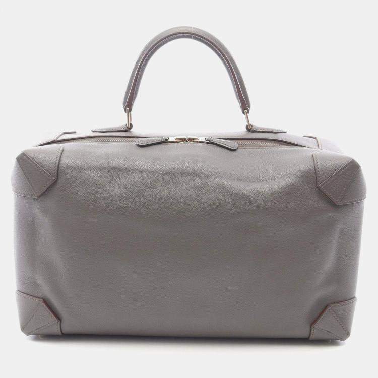Pre Owned Hermes Maxi Box 37 Etain Brown Evercolor Leather Shoulder Bag