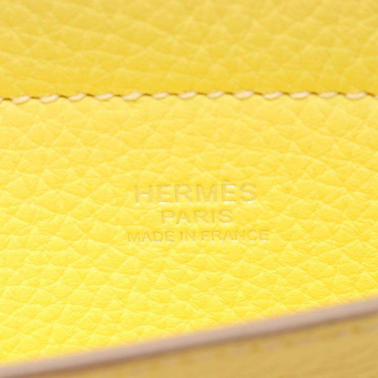 Pre Owned Hermes Cabasselier 31 Soufre Taurillon Clemence Leather Shoulder Bag