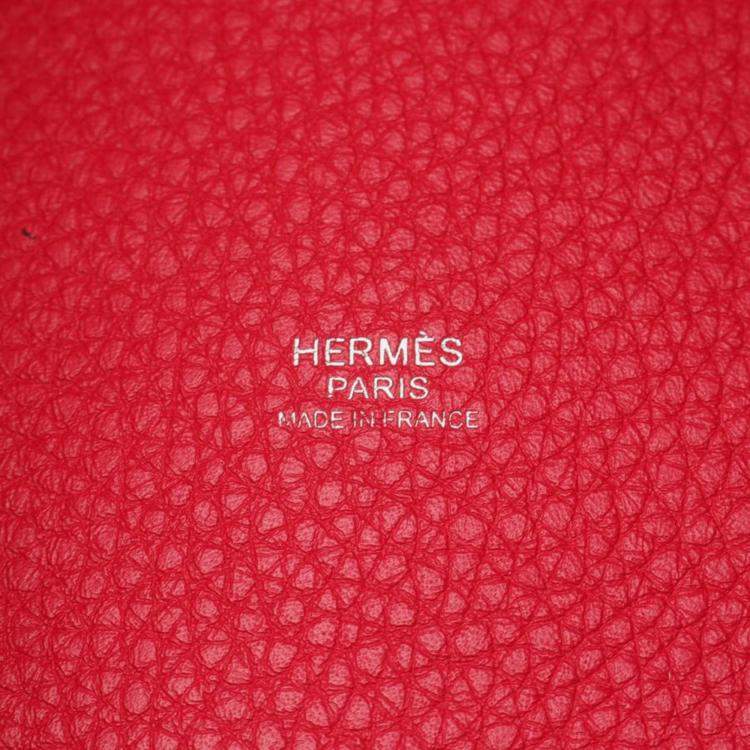 Pre Owned Hermes Picotin Lock 18 Brown / Pink Taurillon Clemence Leather Shoulder Bag